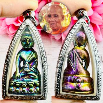 Leklai Rainbow Shine Kring Buddha Magic Lucky Protect Immortal Thai Amulet 17704
